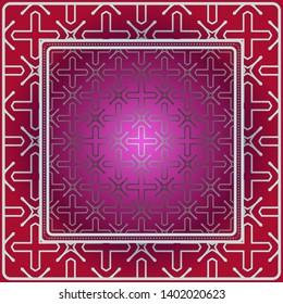 Decorative print with geometric pattern. Vector illustration.