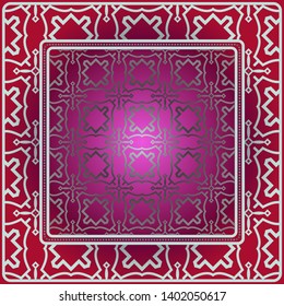 Decorative print with geometric pattern. Vector illustration.