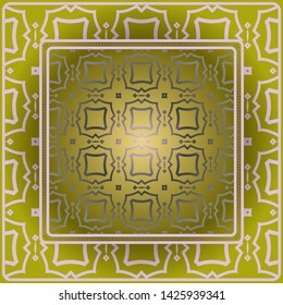 Decorative print with geometric pattern. Vector illustration.