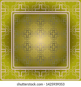 Decorative print with geometric pattern. Vector illustration.