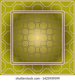 Decorative print with geometric pattern. Vector illustration.