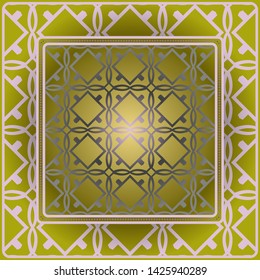 Decorative print with geometric pattern. Vector illustration.
