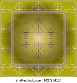 Decorative print with geometric pattern. Vector illustration.