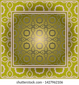 Decorative print with geometric pattern. Vector illustration.