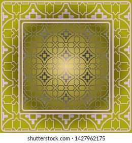 Decorative print with geometric pattern. Vector illustration.