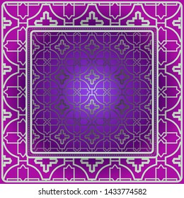 Decorative print with geometric pattern. Vector illustration.