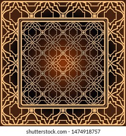 Decorative print with geometric pattern. Vector illustration.