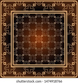 Decorative print with geometric pattern. Vector illustration.