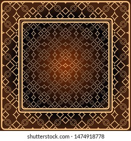 Decorative print with geometric pattern. Vector illustration.
