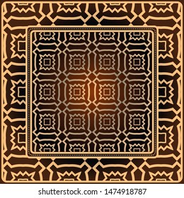 Decorative print with geometric pattern. Vector illustration.