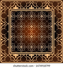 Decorative print with geometric pattern. Vector illustration.