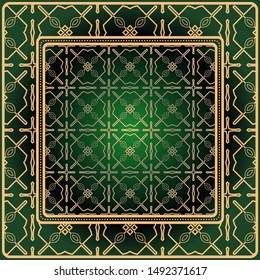 Decorative print with geometric pattern. Vector illustration.