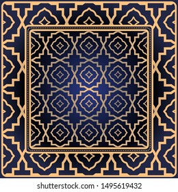 Decorative print with geometric pattern. Vector illustration.