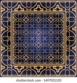 Decorative print with geometric pattern. Vector illustration.