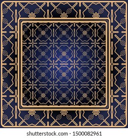 Decorative print with geometric pattern. Vector illustration.