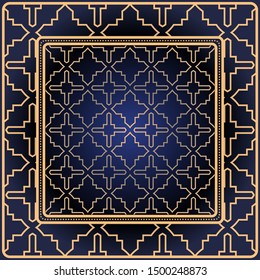 Decorative print with geometric pattern. Vector illustration.