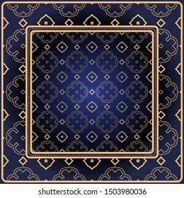 Decorative print with geometric pattern. Vector illustration.