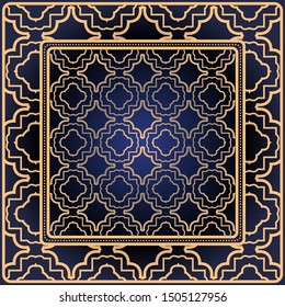 Decorative print with geometric pattern. Vector illustration.