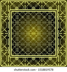 Decorative print with geometric pattern. Vector illustration.