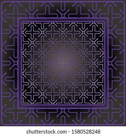 Decorative print with geometric pattern. Vector illustration.