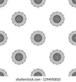 Decorative print. Modern geometric texture. Holiday seamless pattern. Business vector. Graphic ornament. Circular design. Vintage style. Abstract seamless pattern.