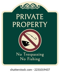 decorative private property sign no trespassing warning sign