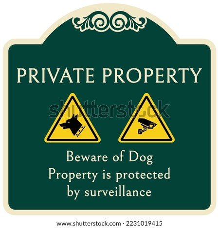 decorative private property sign no trespassing warning sign
