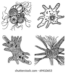 Decorative protozoa. Each image on it's own layer.