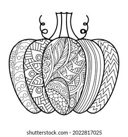 Calabaza decorativa con bonito patrón. Decoraciones de Acción de Gracias y Halloween.