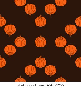 Decorative pumpkin pattern. Harvest Thanksgiving illustration. Isolated vector image.