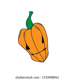Decorative pumpkin .Vector design for postcards and banners.Halloween. holiday