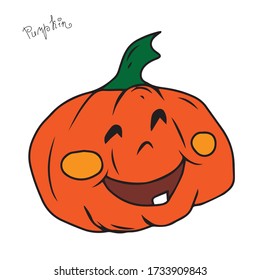 Decorative pumpkin.Vector design for postcards and banners.Halloween. holiday