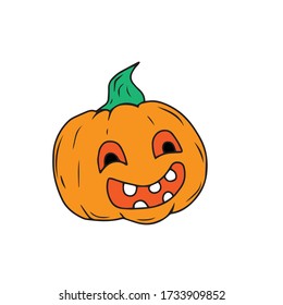 Decorative pumpkin.Vector design for postcards and banners.Halloween. holiday