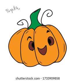 Decorative pumpkin.Vector design for postcards and banners.Halloween. holiday