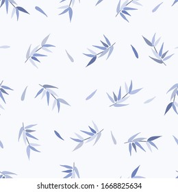 Decorative Purple Bamboo Leaves Vector illustration Seamless Pattern