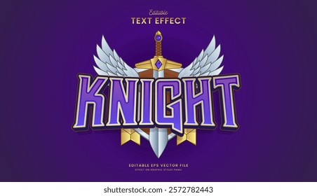 decorative purple knight editable text effect design