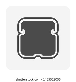 Decorative PVC line pipe cover vector icon. Also called decorative duct, cover guard, tube cover or connecting fitting. Part for air conditioner hvac system to hide refrigeration pipe on external wall