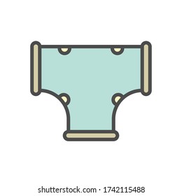 Parte de la tapa del tubo de cobre en el diseño del icono vectorial de instalación del acondicionador de aire, trazo editable.