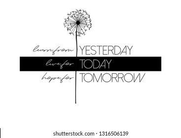 Decorative Quote Text with Dandelion Vector for Fashion and Poster Prints