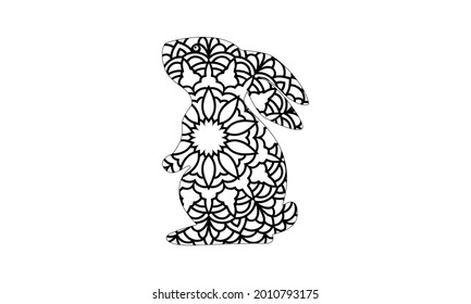 Decorative Rabbit, Easter Bunny. Hare. Vector illustration. This illustration can be used as a greeting card or as a print on T-shirts and bags.