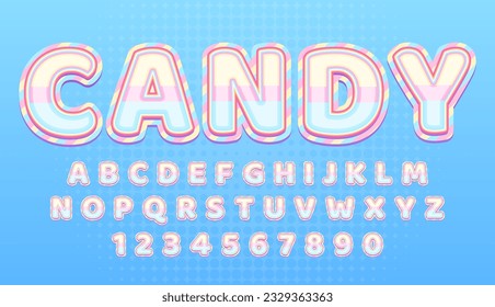 decorative rainbow candy editable text effect vector design