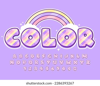 decorative rainbow editable text effect vector design