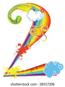 Decorative rainbow number for design