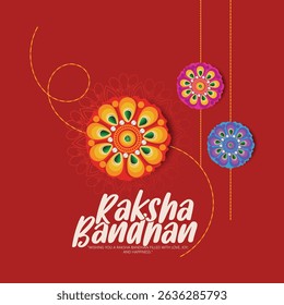 Decorative Rakhi for Raksha Bandhan on representing love, protection, and the spirit of the Raksha Bandhan festival, celebrated in Indian culture.