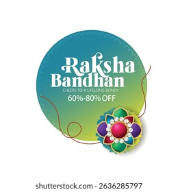 Decorative Rakhi for Raksha Bandhan on representing love, protection, and the spirit of the Raksha Bandhan festival, celebrated in Indian culture.