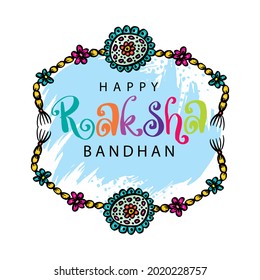 Decorative raksha bandhan lettering. Greeting card design.