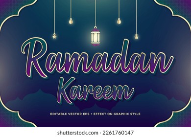 decorative ramadan editable text effect vector