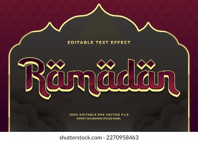 decorative ramadan editable text effect vector