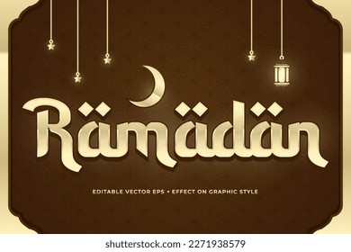 decorative ramadan editable text effect vector