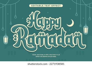 decorative ramadan editable text effect vector